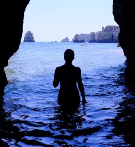 Woman in the sea - Kate Clark Life Coach